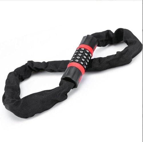 ZECHAO Cycling Lock 5 Password Codes,Motorcycle Mountain Road Bike Chain Lock Safety Anti-Theft Portable Lock Bike Accessories Anti-Theft Lock (Color : RED, Size : 60cm)