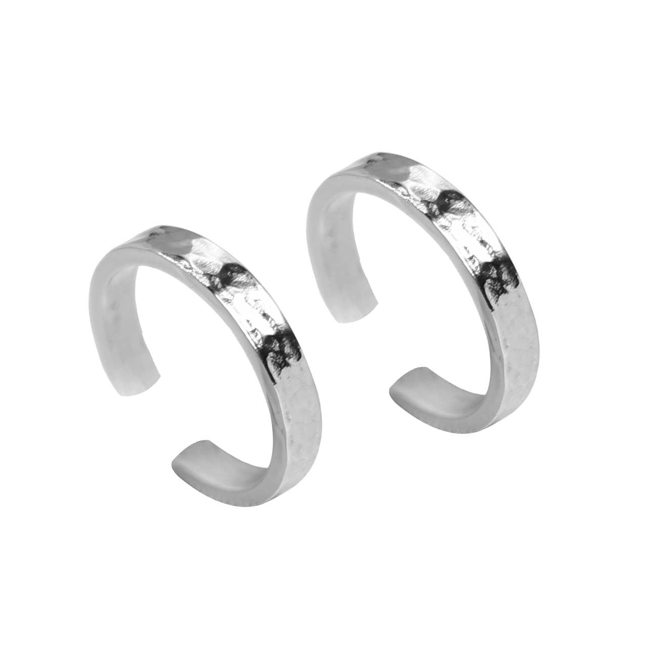 Handmade Textured toe ring Best Diwali Gift For Women 925 Sterling Silver Band Toe Ring For Women-image-1