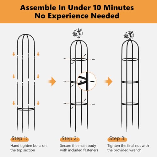 Elegant Outdoor Garden Trellis for Climbing Plants with Premium 100% Metal by Vsoke - Used condition - Image 7
