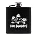 Hanomwood Petacas - 3Oz Black Mini Hip Flask Portátil Flagon Monos Patrón Pocket Whisky Alcohol Botella Beber Regalo para Hombre Acampar Al Aire Libre Senderismo Y Fiesta, 1Pcs, Hip Flask