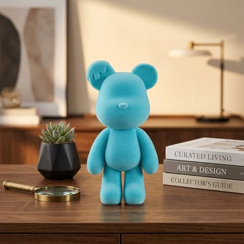 Estatua decorativa de oso azul para hogar miniatura 3