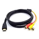 Schwarz Netzkabel & Verlängerungskabel Hohe Qualität Zu 3 RCA 1,5 mt Kabel Stecker Adapter Konverter Kabel Für HDTV Drop