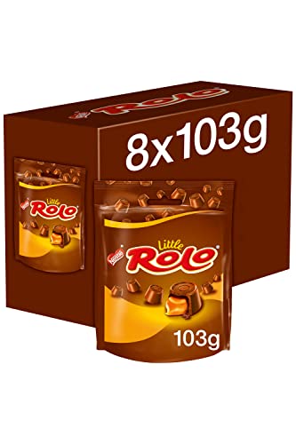 Little Rolo Milk Chocolate Bitesize Milk Chocolate Cups with Smooth Golden Toffee Centre - Sharing Bag 103g