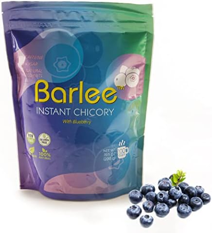 BARLEE Coffee Alternative Beverage Blend - Chicory Root Powder - Instant Chicory Coffee Substitute - No Sugar Caffeine Free (Blueberry, 7.05 OZ)