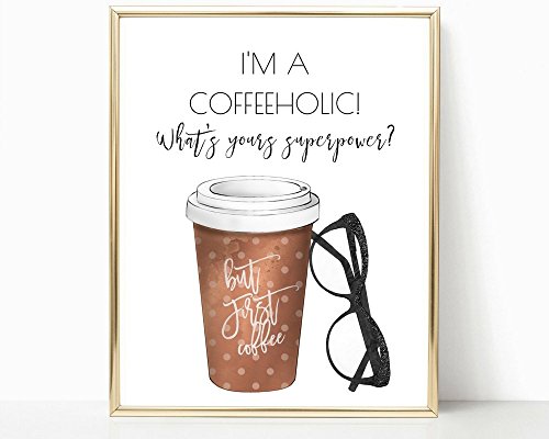 coffee lover art print teen girl decor