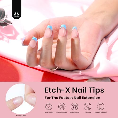 Image of Beetles Gel Nail Tips Extra Short Coffin 576Pcs 12 Sizes - Pre-Etched Shaped Half Matte Soft Nail Tips Press On Nails Full Cover False Nails Acrylic Fake Nail Extension Kit Gift for Women
