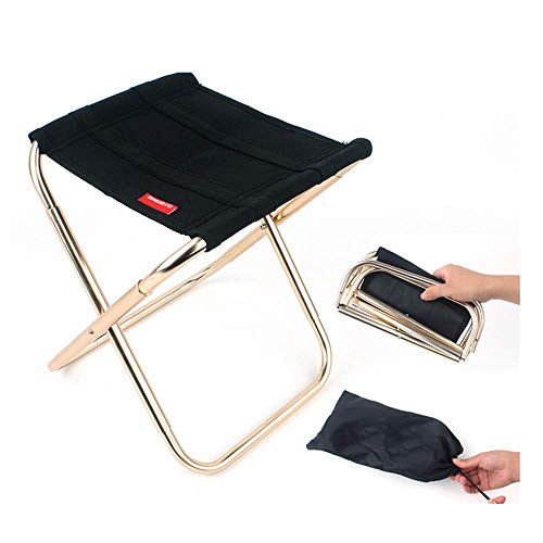 Wiiguda@Asiento Plegable al Aire Libre Mini Portátil Plegable Silla de Camping Silla Pequeña de Viaje Aleación de Aluminio Oxford para Camping, Barbacoa, Pesca, Senderismo, Playa, Jardín