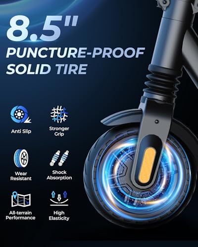 Electric Scooter for Adults 350W/600W Peak, 20MPH, 15/19/ 22 Miles Long Range, 8.5" Tire Foldable Commuter E-Scooter with App & Dual Suspension