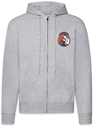 Sweat à capuche pour homme zippé noir avec motif imprimé Urban Backwoods Scientist