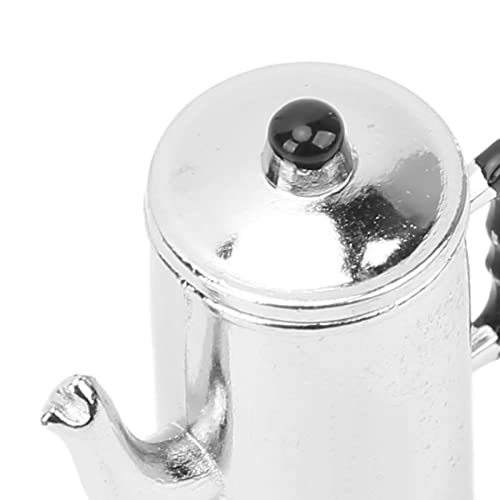 Chaleira de Casa de Bonecas 1/12 Liga de Simulação Em Miniatura Chaleira de chá Mini Acessórios de C