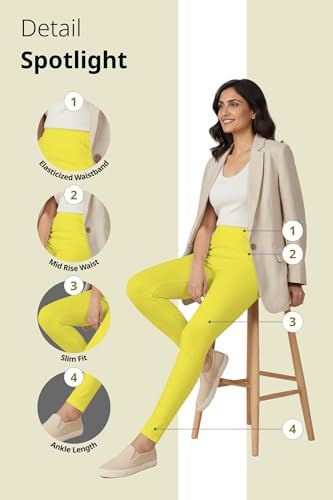 Image of Women's Cotton Lycra Ankle Length Leggings | Regular Rise, Soft 4 Way Stretch Fabric | Casual & Ethnic Wear