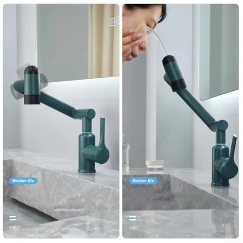 Robinet de cuisine pivotant 360 pliable avec 4 modes de jet - 3