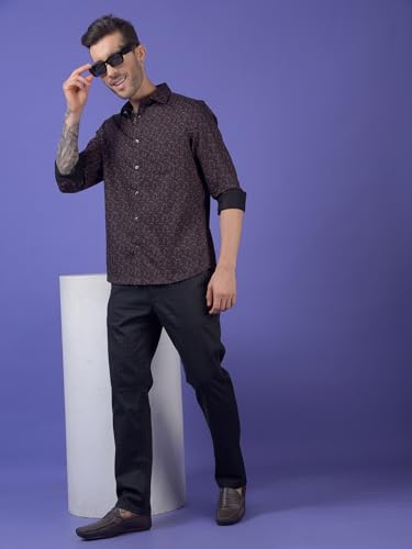 Image of Crimsoune Club Men's Wine Printed Shirt