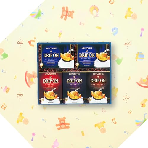 出産内祝い ギフト 内祝い お返し専用 キーコーヒー ドリップオンコーヒーギフト(25袋) 出産のお返し メッセージカード 紙袋付き 赤ちゃんの名前 女の子 男の子 <25-0420-083> <CAG−25N>