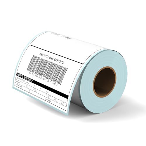 Image of Rongta Bluetooth Thermal Shipping Label Printer with 4x6 Thermal Labels, Fanfold Shipping Label 220 Sheets