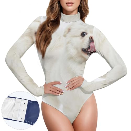 Body manga larga para mujer cuello alto de Border Collie 2