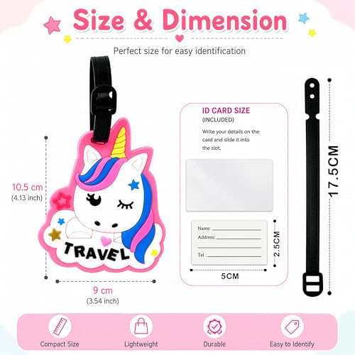 Image of Storite Silicone Luggage Tags | Cute Character Tag with Black Strap