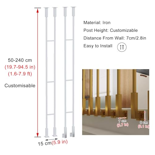 Barreaux d'escalier réglables en fer 50-240 cm