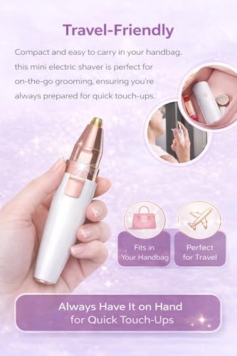 Image of ANTIL'S 2-in-1 Eyebrow Trimmer for Women | Facial Hair Remover for Face, Upper Lip, Chin, Cheeks & Nose | USB Rechargeable Epilator with Ring Light (White)