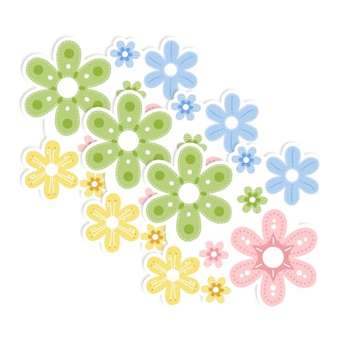 Image of Groovy Daisy Flower (Set of 3) Waterproof Vinyl Die-Cut Sticker 2 inch x 2.1 inch for Laptop Water Bottle Tumbler Phone Case Car Skateboard Wall Bumper Cute Retro Teens Adults Aesthetic Indoor Outdoor Adults