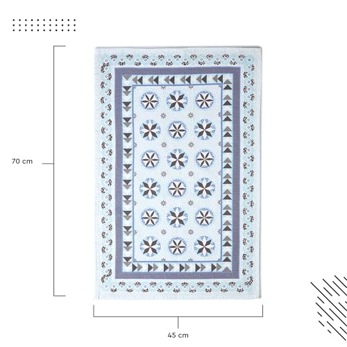 Image of Encasa XO Cotton Kitchen Towel Set - Super Absorbent 70x45 cm Tea Towels & Dish Cloths for Washing Up, Drying Dishes, and Cleaning - Ultra Soft and Durable - Pack of 6 - Mosaic Combo