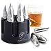 WHISKEY STONES BULLETS WITH BASE - XL, 2.5" Extra Large Bullet-Shaped Ice Cube Reusable for Whisky, Bourbon | Perfect Alcohol or Bar Accessories, Set of 6, Best for Whisky Glass, Gift for Military