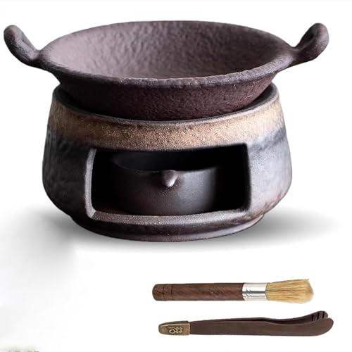Ceramiczny zestaw podgrzewaczy do herbaty, aromaterapia z uchwytem na podgrzewacze, dyfuzor 4 w 1, podgrzewacz do czajnika, do domu, biura i medytacji