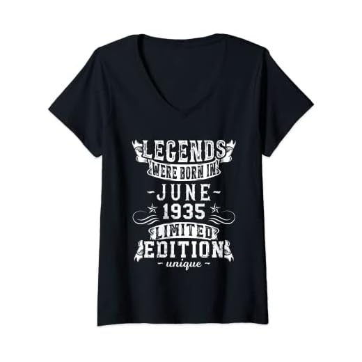 Mujer Cumpleaños Junio 1935 Edición Limitada Regalo Legend June Camiseta Cuello V