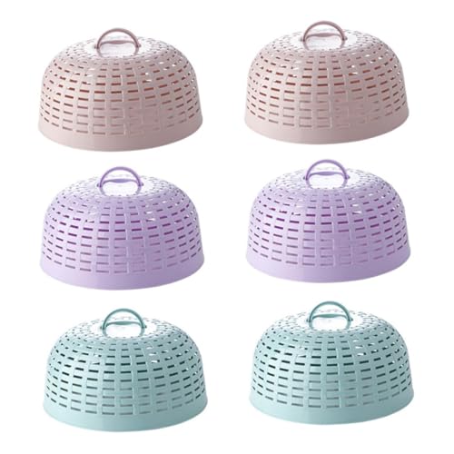 Ipetboom 6 Fundas Antimoscas para Platos De Comida De Malla Protectora Plegables para Cocina Mesa De Comedor De Polipropileno Color Aleatorio
