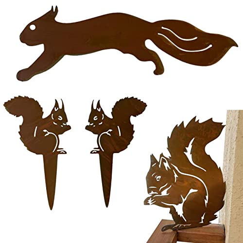 Esquilo de jardim de metal - Quintal Ou Árvore De Jardim Arte | Decoração de jardim ao ar livre Deco