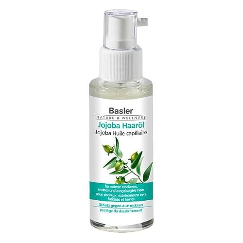 Produktbild basler Jojoba Haaröl Glasflasche mit Spender 50 ml