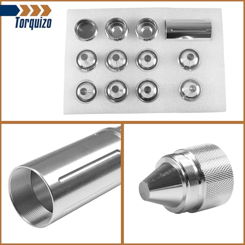 Image of Cone Shaped Parts Sealed End 1.375 inch x24 Aluminum Stainless Steel Silvery Replacement for Heavy Duty Truck Compatible with Kenworth, Peterbilt, Volvo, Freightliner, Mack, International
