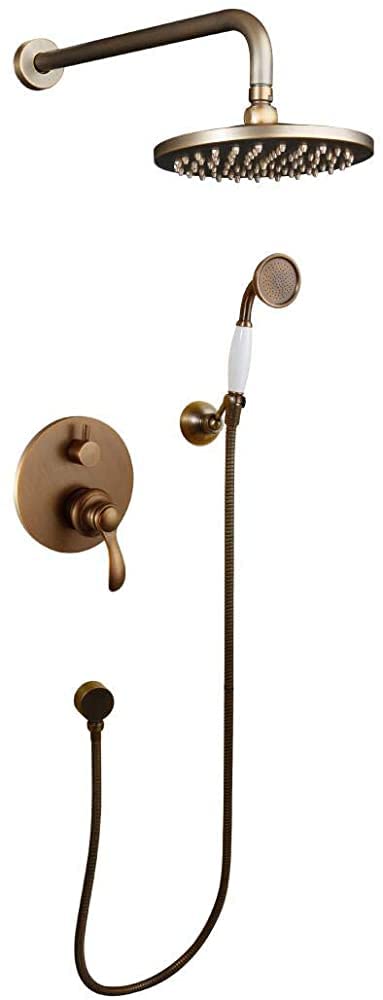 Robinet de douche effet pluie en laiton avec jet enveloppant et douchette à main