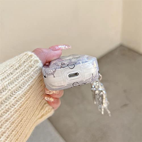 Minscose Compatible With Airpods Clear Case,Cute Black Butterfly Pattern Design With Silver Butterfly Round Bead Keychain, Soft Tpu Protective Shockproof Case For Airpods 1&2 For Girls Women #TOP5