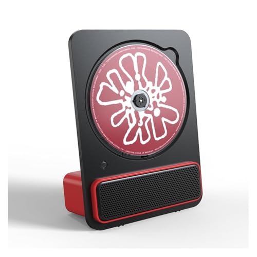 Lecteur CD portable incliné à 9° avec acoustique hi-fi et connectivité Bluetooth rouge