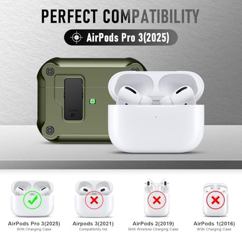 Image of Compatible with Airpods Pro 3 Case(2025),for Airpods Pro 3rd Generation Cases Cover with Keychain Cleaner Kit Soft Silicone Shockproof Cover for Women Men