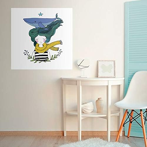 Walls By Me - Peel and Stick Poster Print Blue and Green Nautical Wall Art 7458-12in x 12in (31x31cm) -, Repositionable and Removable - Unframed