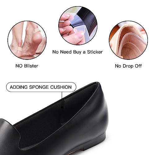 Image of MUSSHOE Black Flats for Women Pointed Toe-Comfortable Business Casual Work Shoes, Dressy Suede Slip On with Memory Foam for Office, Teacher & Standing All Day