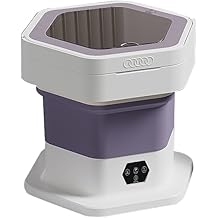Portable Washing Machine 8L, Foldable Mini Washer & Spin Dryer with 3 Modes, Deep Cleaning for Underwear/Baby Clothes, Compact Laundry for Apartment, Dorm, Camping, RV, Travel - Purple