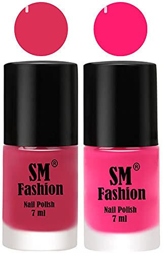 Image of Long Lasting Nail Polish | Nail Paint Combo 7 ml Each) - Set of 2 Dusty Pink-Deep Pink