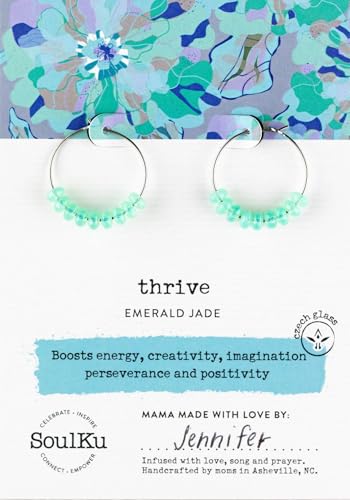 SoulKu Czech Glass Hoop Earrings - Stainless Steel Hoop Earring
