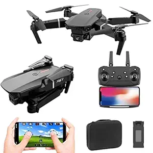 EONWISE Foldable Toy Drone with HQ WiFi Camera Remote Control for Kids Quadcopter with Gesture Selfie, Flips Bounce Mode, App One Key Headless Mode (Drone)