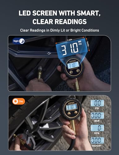 Image of AstroAI Digital Tire Pressure Gauge 250 PSI with Rubber Hose