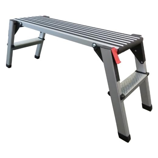 Arbeitsplattform Arbeitsbühne Gerüstleiter 48 cm Arbeitshöhe Aluleiter Tritt Stufentritt (48 cm Arbeitshöhe)