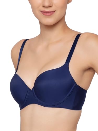 Image of Triumph T-Shirt Bra For Women Wired Padded Body Make-Up Series Seamless Everyday Lingerie Lycra Xtra Fine Breathable Fabric Second-Skin Smooth 3 /4 Cup Support Invisible Underwire Pack Of 1