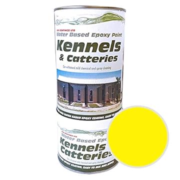 ASK Coatings Cattery and Kennel Floor Paint, waterproof epoxy paint (1L, Safety yellow)