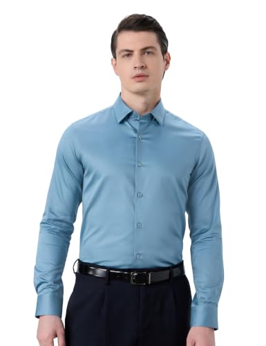 Image of Symbol Premium Men's Slim Fit Satin Formal /Dress Shirt | 100% Cotton | Soft & Lustrous Finish | Available in Plus Sizes