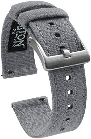 BARTON Canvas Quick Release Watch Band Straps - Choose Color & Width - 18mm, 19mm, 20mm, 21mm, 22mm, 23mm, or 24mm