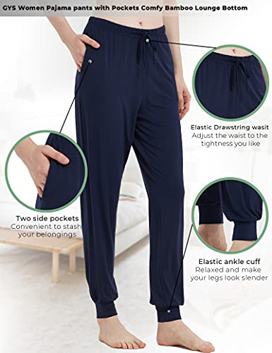 Image of GYS Women's Pajama Pants - Viscose Made from Bamboo, Joggers Pants with Pockets Comfy Lounge Sleep Pants Pj Bottoms
