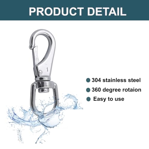 Clips de acero inoxidable giratorios y resistentes para buceo y comederos 2